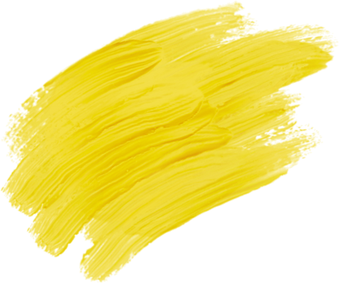 Yellow Paint Brush Stroke on White Background