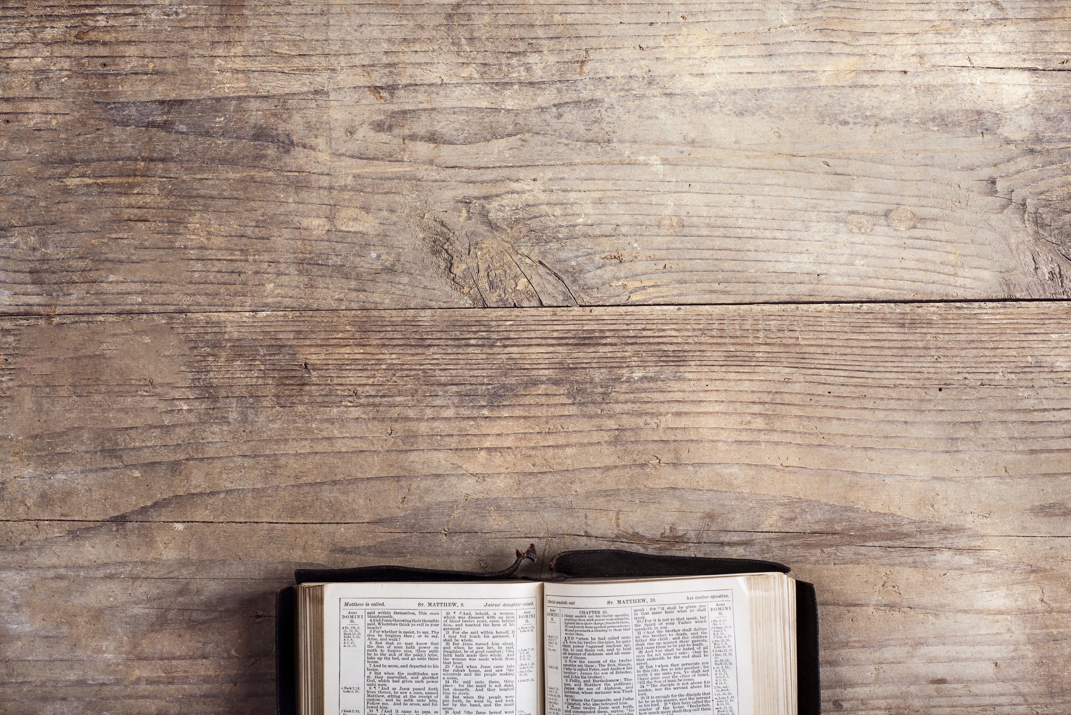 Bible on a Wooden Desk